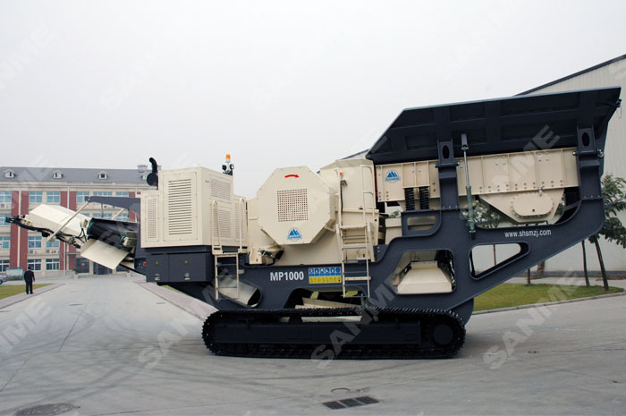 履帶式顎式移動破碎站專破堅硬、強(qiáng)磨蝕性物料