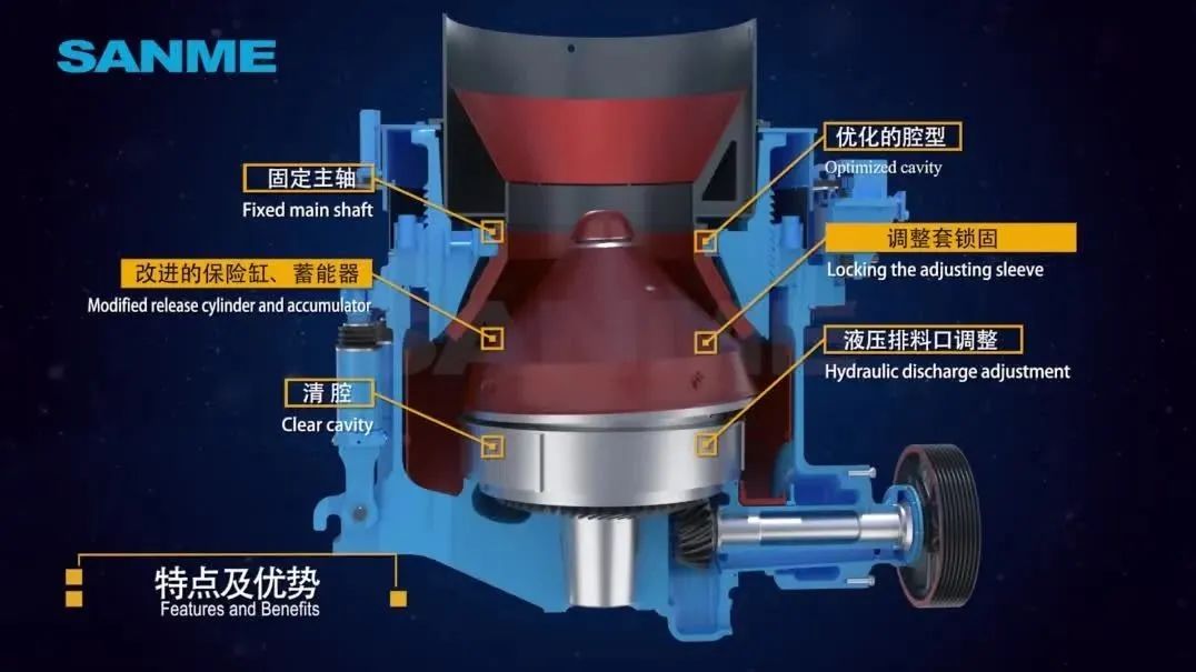 山美E-SMS歐星系列液壓圓錐破碎機(jī)施工現(xiàn)場（一）